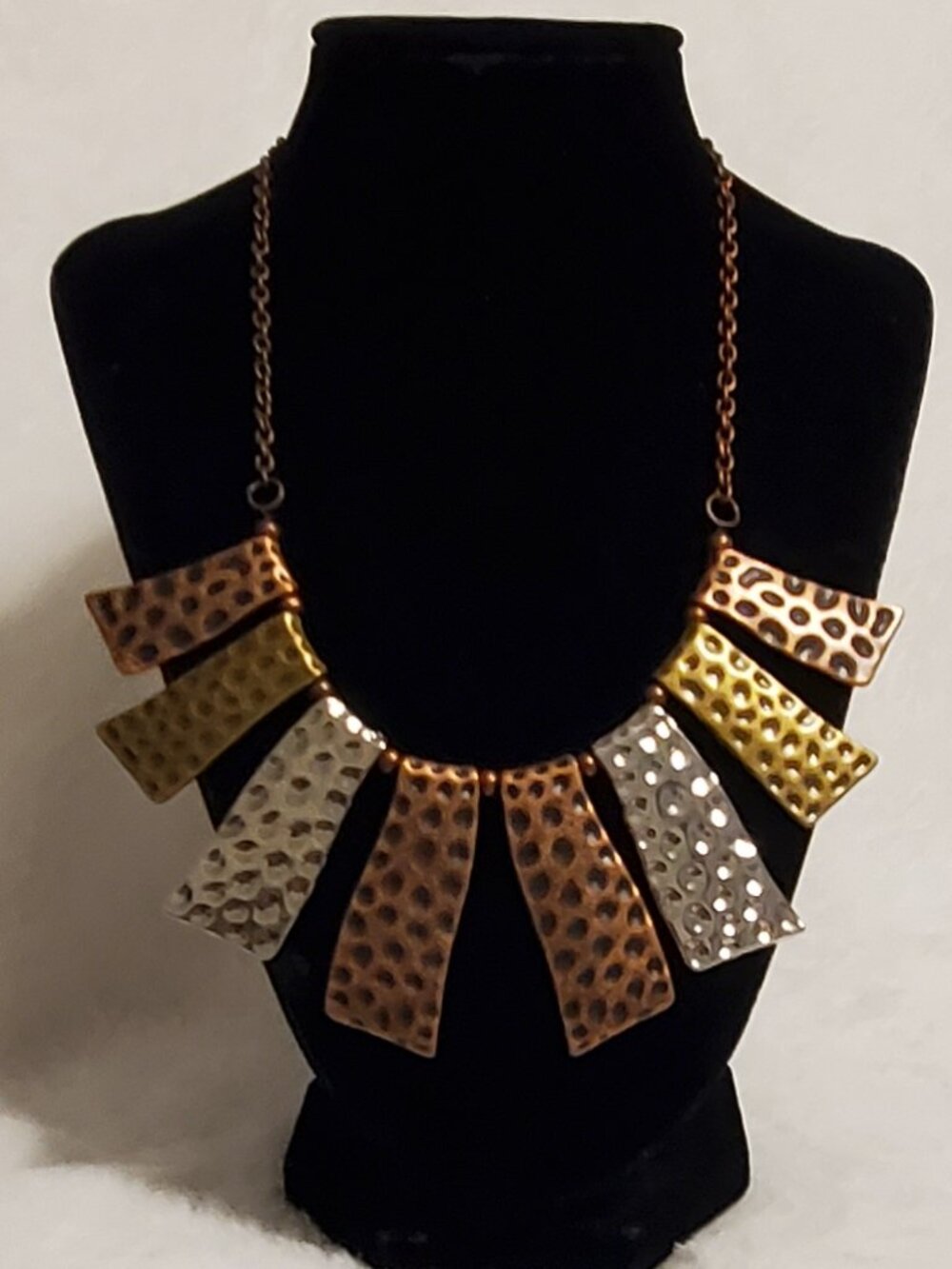 Flashy Multi Tone Statement Necklace